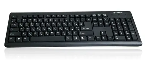 VAKOSS TK-204UK černá / drátová klávesnice / USB / 1.4m / Cyrilice RU