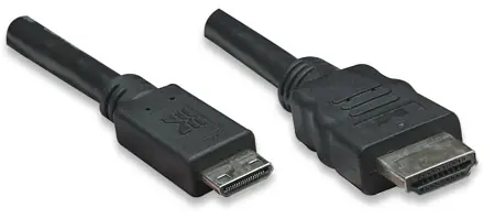 Manhattan miniHDMI kabel 1.8m černá / prodlužovací / stíněný 