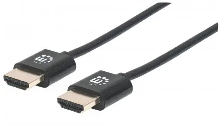 Manhattan ultratenký HDMI kabel s ethernetem / HDMI-HDMI / 2m / stíněný / černá