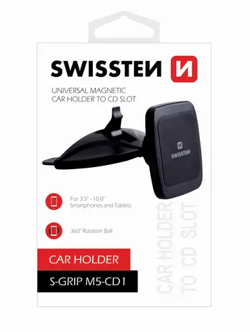 SWISSTEN S-GRIP M5-CD1 / Magnetický držák do auta na tablet pro instalaci do slotu CD přehrávače