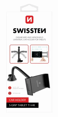 SWISSTEN S-GRIP T1-HK / držák do auta na tablet pro instalaci na čelní sklo či palubovku