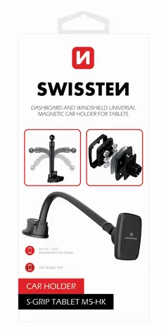 SWISSTEN S-GRIP M5-HK / Magnetický držák do auta na tablet pro instalaci na čelní sklo či palubovku