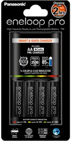 Panasonic BQ-CC55 Smart & Quick Charger + Eneloop Pro AA 2500mAh 4 ks
