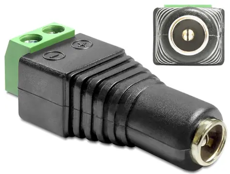 DeLock adaptér DC 2.5 x 5.5 mm samice > svorkovnice 2 piny