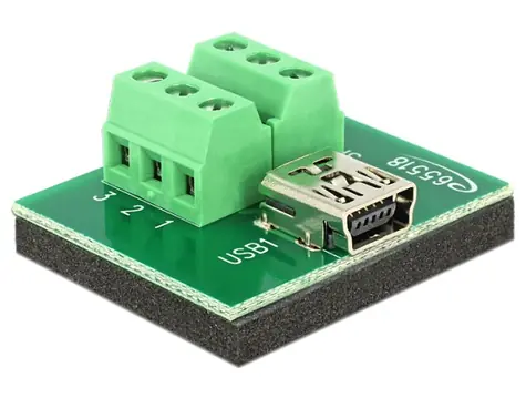 Delock adaptér mini USB samice > Terminal Block 6 Pin