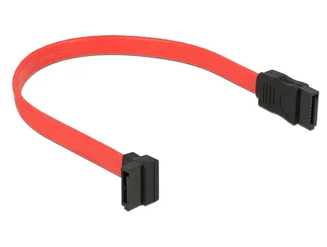 DeLock kabel SATA 22cm nahoru - přímý červená