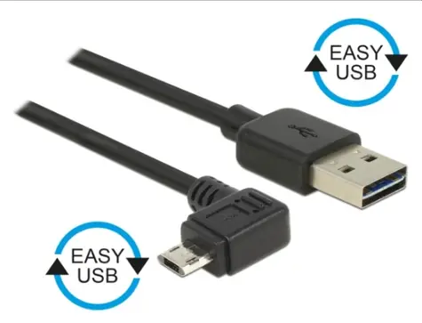 DeLock kabel EASY-USB 2.0-A samec > EASY-Micro USB 2.0 samec pravoúhlý / 2m