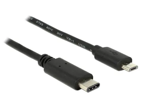 DeLock kabel USB Type-C 2.0 samec > USB 2.0 Typ Micro-B samec 2.0 m  / černý
