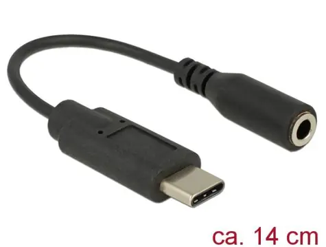 DeLock audio adaptér USB Type-C samec > Stereo Jack samice / 14 cm