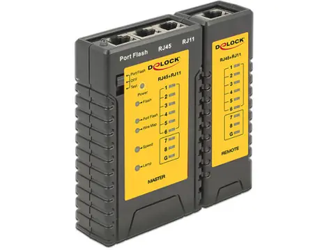 DeLock kabelový tester RJ45 a RJ12 + Portfinder
