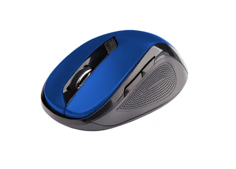 C-TECH WLM-02 černo-modrá / Bezdrátová myš / 1600DPI / 6 tlačítek / USB nano receiver