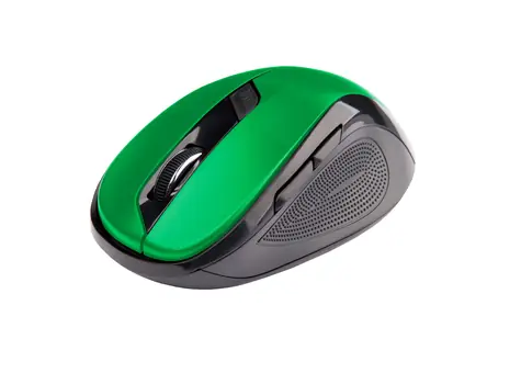 C-TECH WLM-02 černo-zelená / Bezdrátová myš / 1600DPI / 6 tlačítek / USB nano receiver