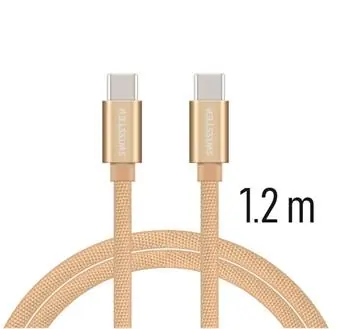 SWISSTEN TEXTILE datový kabel USB-C - USB-C 1.2m zlatá