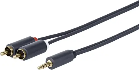 VivoLink 3.5mm - 2 x RCA M-M 10m / vysoce flexibilní / 24AWG / dvojité stínění / zlacené konektory