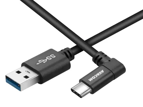AVACOM Datový a nabíjecí kabel USB - USB Type-C (90°) 100cm černá