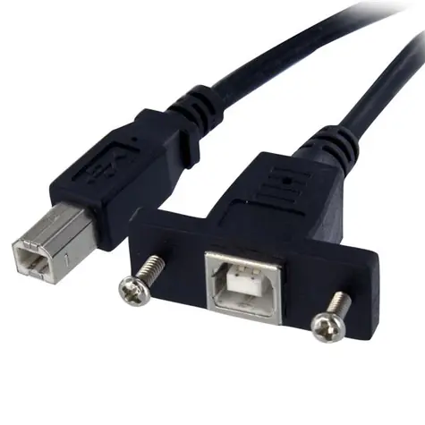 StarTech 1FT USB 2.0 kabel s montáží na panel / USB B samec-samice / 30cm