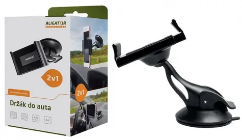 Aligator HA02 2v1 Univerzální držák s přítlačnými rameny / Šířka telefonu: 6 - 9cm