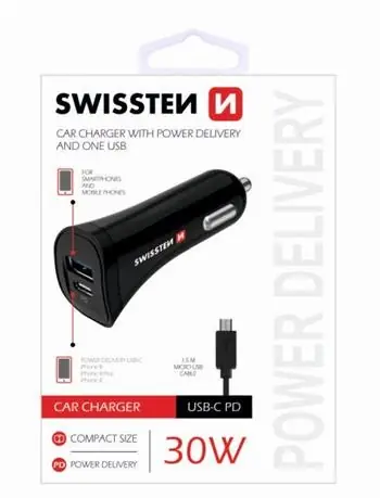 SWISSTEN CL adaptér USB-C a USB / 2.4A 30W / + micro USB kabel
