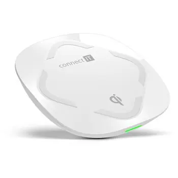 CONNECT IT Qi CERTIFIED Wireless Fast Charge bezdrátová nabíječka bílá / 10 W
