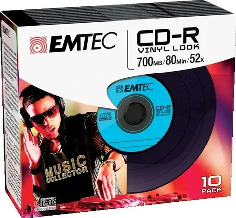 EMTEC CD-R Vinyl Look / 700MB / 52x / Slim case 10 ks