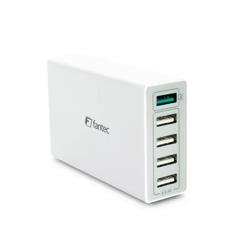 Fantec QC3-A51 USB nabíječka bílá / 4x USB 2.4A & 1x USB QC 3.0 / 40W