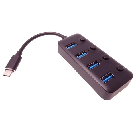 PremiumCord 5G SuperSpeed USB Hub / Type C na 4x USB 3.1 A