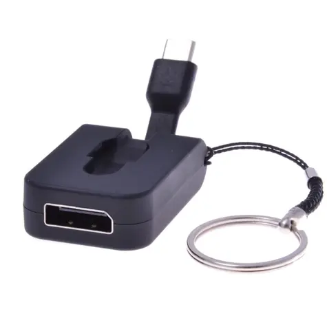 PremiumCord Adaptér / USB 3.1 Type-C male na DisplayPort female / zasunovací kabel / kroužek na klíče