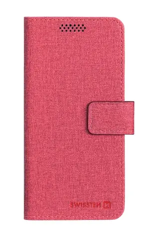 SWISSTEN LIBRO UNI BOOK L červená / Pouzdro typu kniha / magnetický pásek / Blistr
