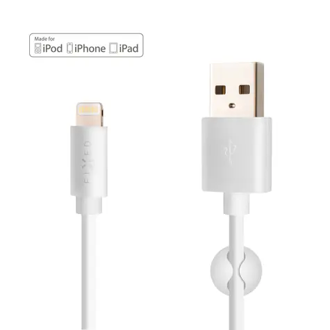 FIXED Dlouhý datový a nabíjecí kabel s konektorem Lightning 2 m bílá / MFI certifikace / 2.4A