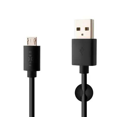 FIXED Dlouhý datový a nabíjecí kabel s konektorem microUSB 2 m černá / 2.4A 