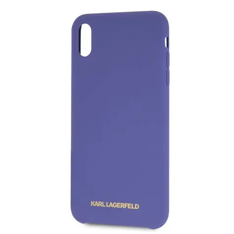Karl Lagerfeld Gold Logo Silicone Case pro Apple iPhone XR fialová
