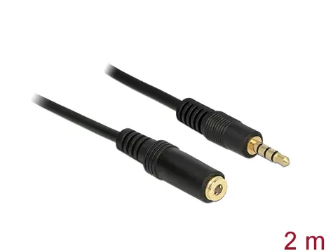 Delock prodlužovací kabel Audio Stereo Jack 3.5 mm samec >  Stereo Jack 3.5 mm samice 2 m černá
