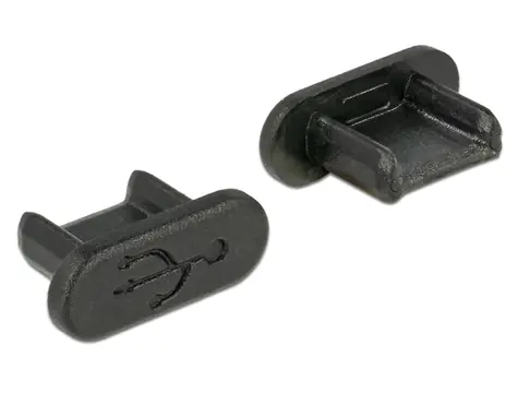 Delock prachová záslepka pro USB 2.0 Micro-B samice bez uchopení černá / 10 ks