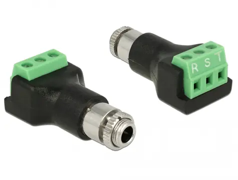 Delock Svorkovnice 3 pin > stereo jack samice 3.5 mm pro instalaci