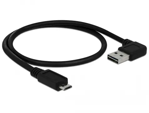 Delock Kabel EASY-USB 2.0 Typ-A samec > USB 2.0 Typ Micro-B samec 0.5 m černá / pravoúhlý