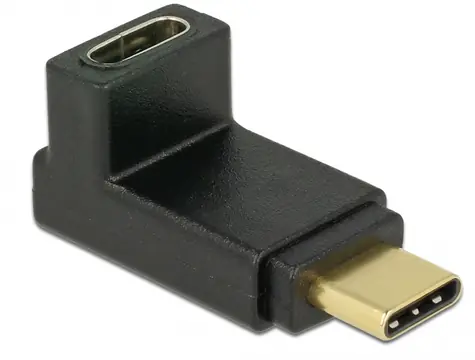 Delock Adaptér SuperSpeed USB 10 Gbps (USB 3.1 Gen 2) USB Type-C™ samec > port samice černá / pravoúhlý nahoru & dolů