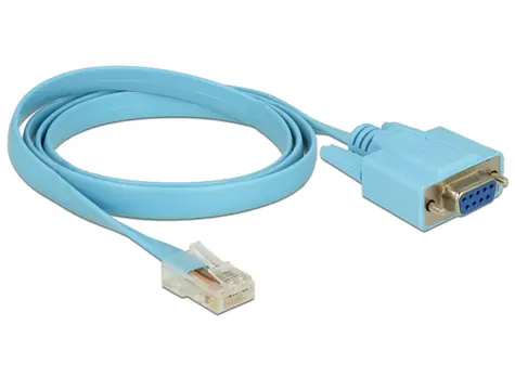 Delock Adaptér RS-232 DB9 samice > 1 x Sériový RS-232 RJ45 samec 1 m modrá