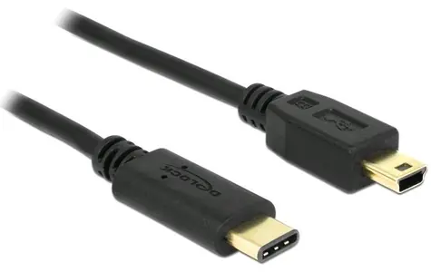 Delock Kabel USB Type-C™ 2.0 samec > USB 2.0 typ Mini-B samec 0.5 m černá
