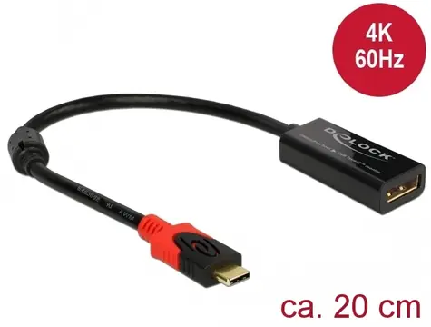Delock DisplayPort adaptér pro monitor USB Type-C / 4K 60 Hz