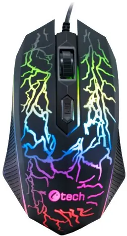 C-TECH Tychon (GM-03P) Herní myš / USB / casual gaming / 3200DPI / 7 barev podsvícení / 4 tlačítka