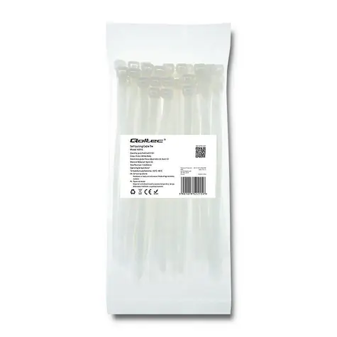 Qoltec kabelová spojka bílá / 7.2x200 / nylon UV / 50ks 