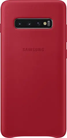 SAMSUNG Leather Cover kožený zadní kryt pro Samsung Galaxy S10 Plus červená 