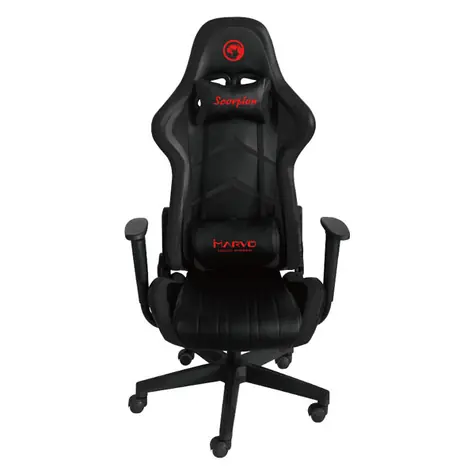 Marvo CH-106 černá / herní křeslo / 129-139cm / ergonomické / sklopné až do úhlu 180° / syntetická kůže