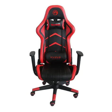 Marvo CH-106 červená / herní křeslo / 129-139cm / ergonomické / sklopné až do úhlu 90° / syntetická kůže