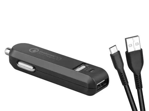 AVACOM CarMAX 2 nabíječka do auta (microUSB) černá / 2x Qualcomm Quick Charge 2.0 / microUSB kabel