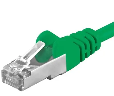 PremiumCord SFTP CAT6A 0.25m zelená / Patch kabel / RJ45-RJ45