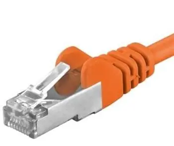 PremiumCord SFTP CAT6A 0.5m oranžová / Patch kabel / RJ45-RJ45