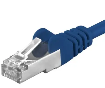 PremiumCord SFTP CAT6A 10m modrá / Patch kabel / RJ45-RJ45