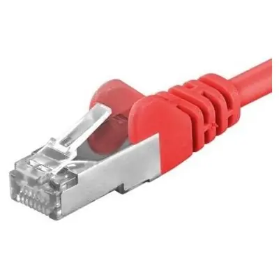 PremiumCord SFTP CAT6A 0.25m červená / Patch kabel / RJ45-RJ45