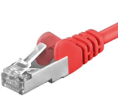 PremiumCord SFTP CAT6A 1.5m červená / Patch kabel / RJ45-RJ45